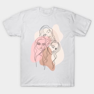 girl friends one line T-Shirt